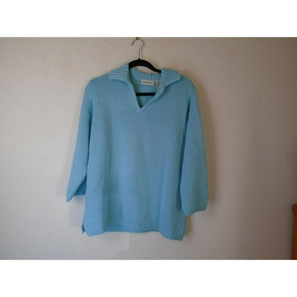White Stag Sweaters - White Stag Women's Light Blue Knit Sweater XL (16/18) Collar